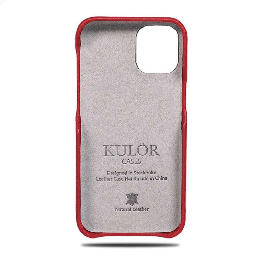 Scarlet Red iPhone 12 Pro Max Leather Case-Kulör Cases