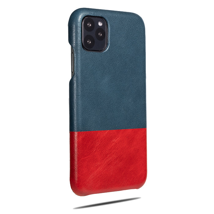 Peacock Blue & Crimson Red iPhone 11 Pro Max Leather Case-iPhone 11 Pro Max Leather Snap-On Case-Personalized custom iPhone case-Kulör Cases